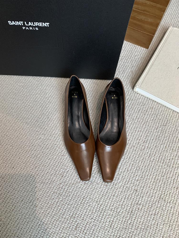 

Женские туфли-лодочки с плоской подошвой, золотистый квадратный носок, повседневные, удобные, элегантные офисные туфли, женская новая обувь 2025 39 кофейный