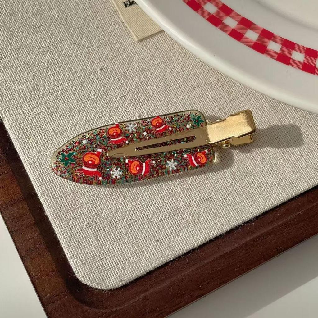 Reindeer Snowflake Hair Clip & Christmas Candy No-Trace Hair Accessory Gift Set