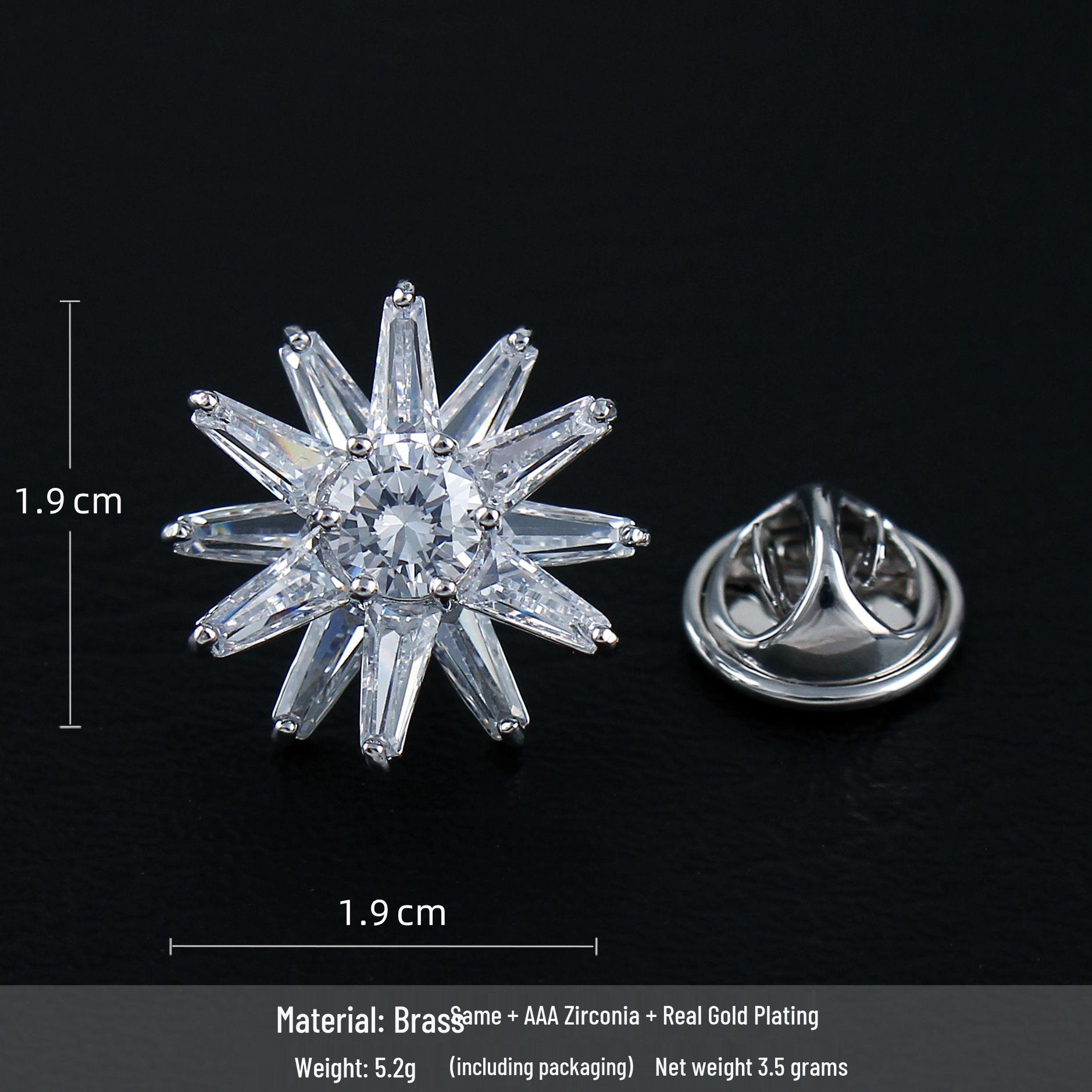 High-End Zircon-Inlaid Crystal Sunflower Brooch: Exquisite Women s Corsage and Anti-Exposure Pin