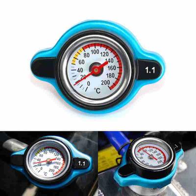 Car Accessory 1.1Bar Thermostatic Radiator Cap Cover + Water Temp Gauge Bolt-on