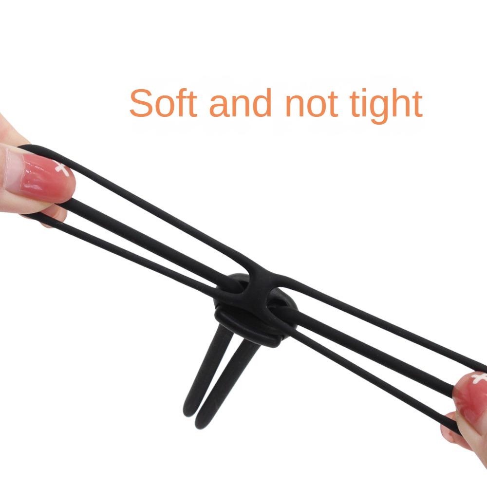 Adjustable Male Silicone Penis Lock Cock Ring Bondage Erection Delay Ejaculation Enlargement Ball Stretcher Massager Sex Toy Men