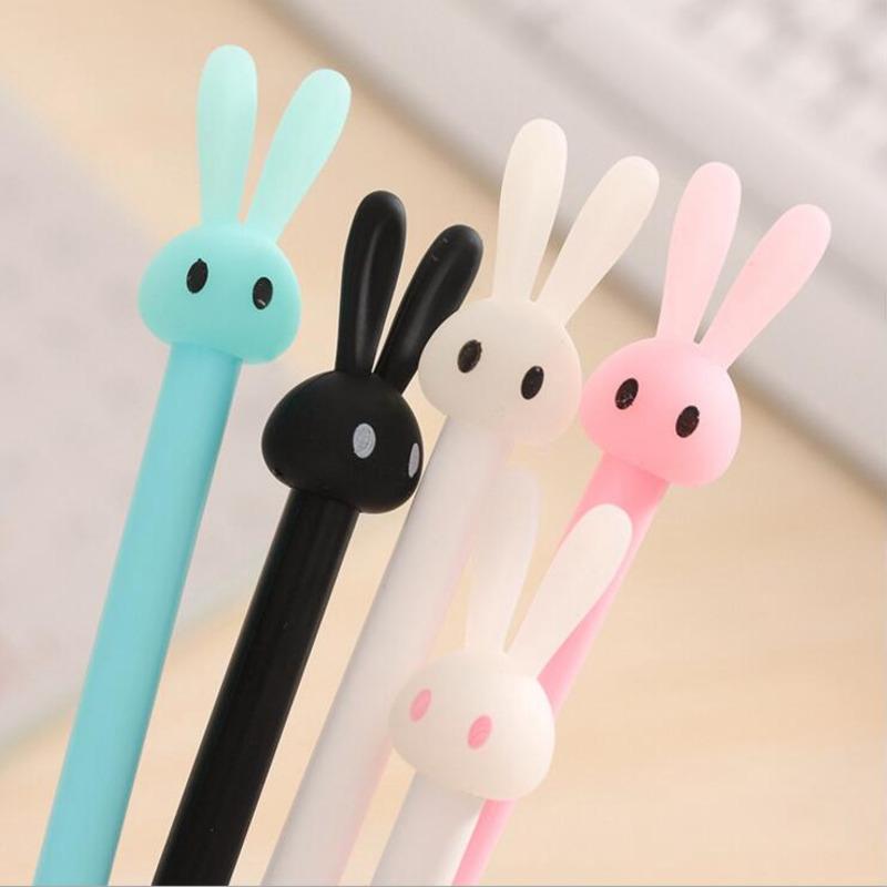1PC Stationery Cartoon Cute Rabbit Creative School Supply Office Gift Handles Bunny Gel Pens