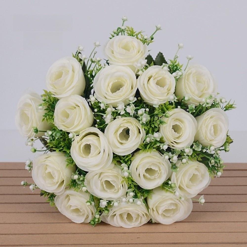 Bride Bouquet Artificial Rose Bouquet DIY Craft Decorative Artificial Rose Wedding Decorations