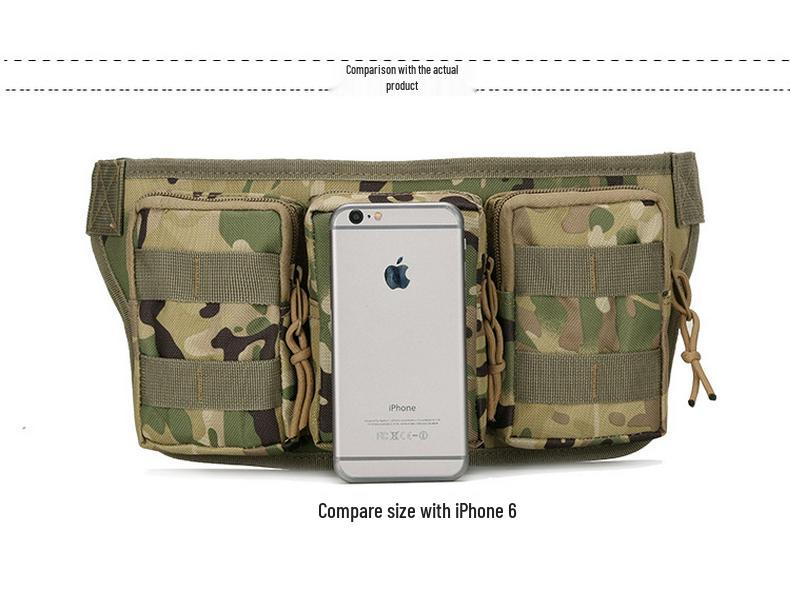 Tactical Camouflage Waterproof Fanny Pack for Outdoor, Cycling, and Mountaineering with Three Compartments
