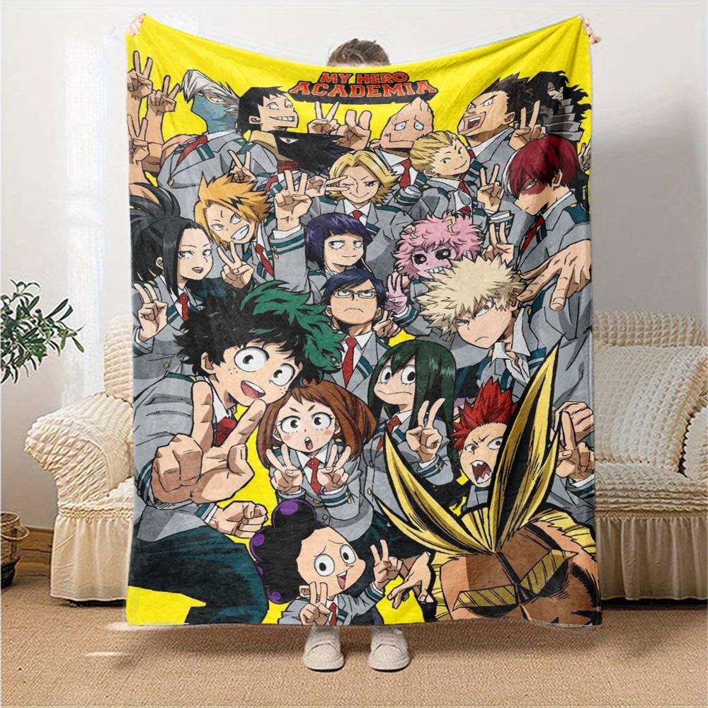 Anime Hero Academia Print Flannel Blanket High Quality Warm Comfortable Cover for All Seasons Perfect for Gifts Home Decor