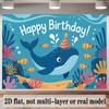 Party Backdrop Flat Whale Hanging Patterns Photo Background Decor Birthday Party Decor