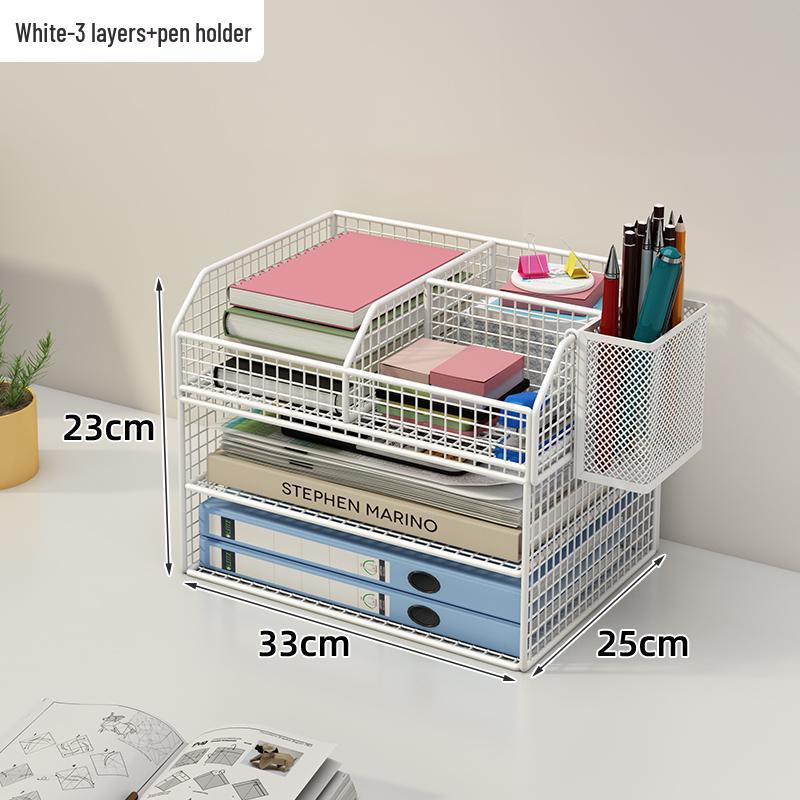 Multi-layer Desktop File & Bookshelf Organizer
