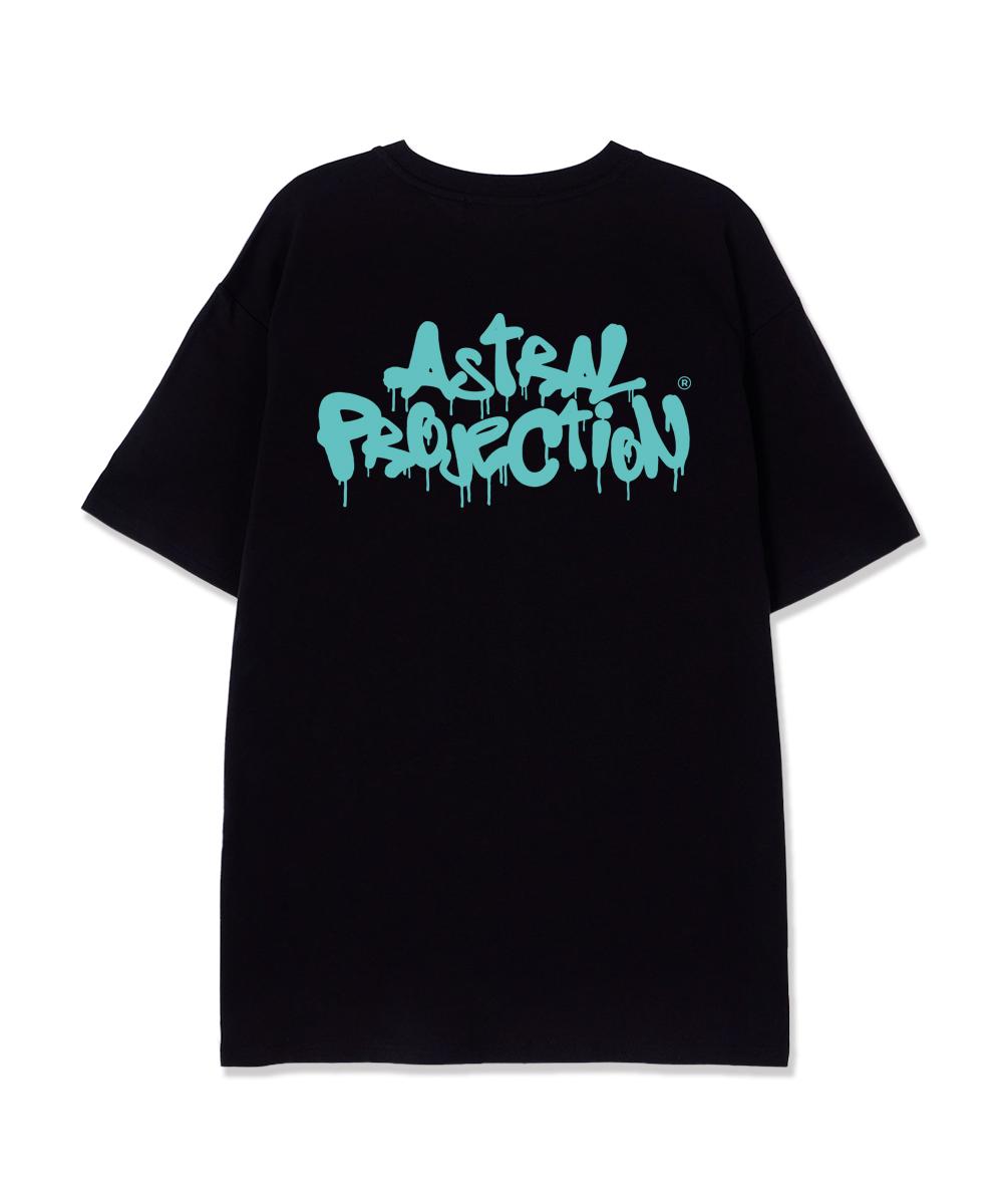 Astral Projection Brush Graffiti Lettering Logo Supima Cotton Round Neck Short Sleeve T-Shirt_Black L