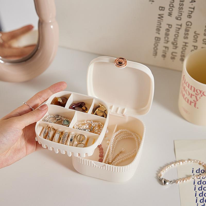 Portable Jewelry Storage Box Exquisite Cosmetics Organizing Box Jewelry and Jewelry Dust-proof StrapJewelry Box