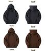Hua Cotton Drop Shoulder Double Hood Sweatshirt - 300g Casual Solid Color Loose Fit (681)