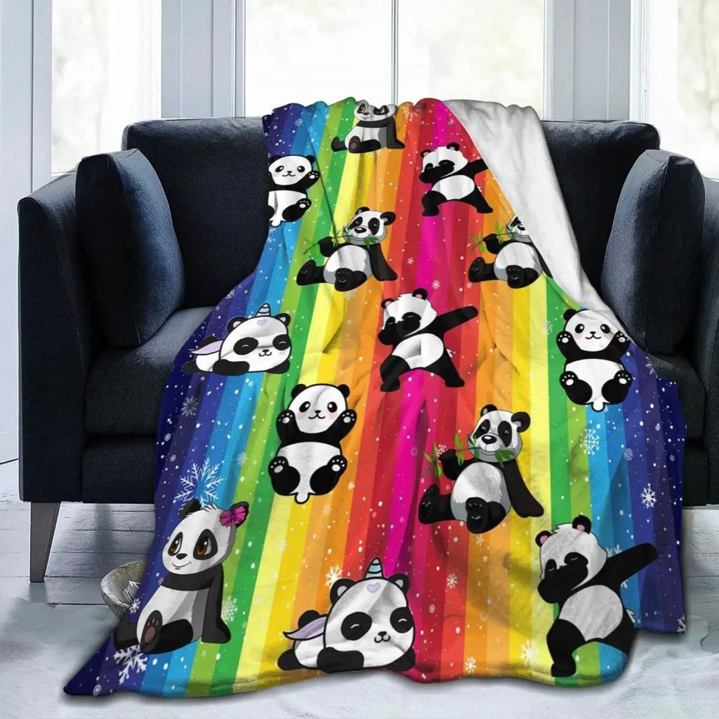 Panda Throw Blanket Gifts for Girls Boys Soft Warm Fleece Flannel Plush Blanket Lovely Cute Panda Blankets for Bed Sofa Couch