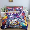 3D Blaues Böses Auge Bettbezug King Queen Größe Psychedelisches Magisches Zeichnungsaugen Bettwäscheset Kinder Jugendliche Erwachsene Polyester Steppdeckenbezug