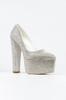 Women's Fashion Platinum Full Stone Classic Pointed Thick Heeled Pointed Platform Evening Dress Shoes For Party