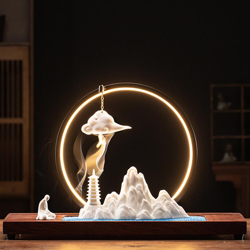 Modern and Simple Living Room, Creative Landscape Decoration, Home Ornaments, Soft Furnishings, Office Desks, Bookcases, and Zen