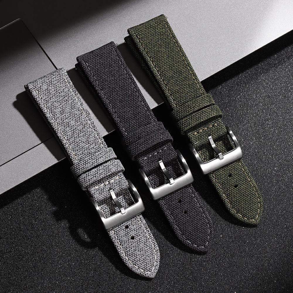 Quality Sailcloth Watch Strap 18mm 20mm 22mm Band Waterproof Fabric Watchband Quick Release Wristband Belt Watch  Accessories