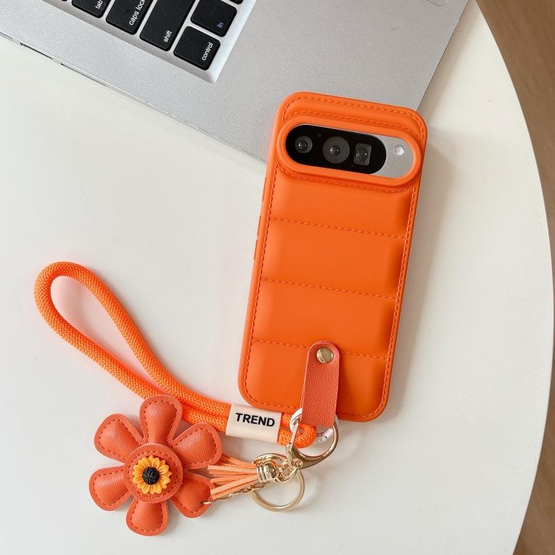 Applicable To Google Pixel9 Mobile Phone Case, Down Jacket Pixel8 Skin Lanyard Pixel7A All-inclusive Mobile Phone Case