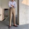 Naples Men's Trendy Casual Italian Business Style High-Waisted Nine-Point Pants 