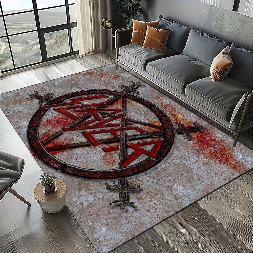 27 Style Slayer Heavy Metal Rcck Band Sign Carpet Rug for Living Room Bedroom Home Sofa Decoration,Kid Play Non-slip Floor Mat
