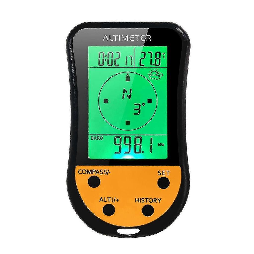 Electronic Digital Altimeter 8 in 1 Multifunction LCD Backlight Mini Altimeter Barometer Compass Thermometer Weather Forecast Clock Calendar for Outd