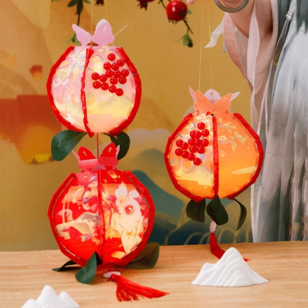 Chinese Style Pomegranate Lantern Rabbit Handheld Lanterns Mid-Autumn Lanterns Children's Gift