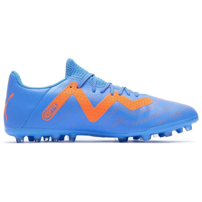 Puma Future Play Lace-Up MG (Rubber Short Studs) Artificial Turf Fabric Soccer Shoes Men Soccer Shoes Blue Orange 107190-01