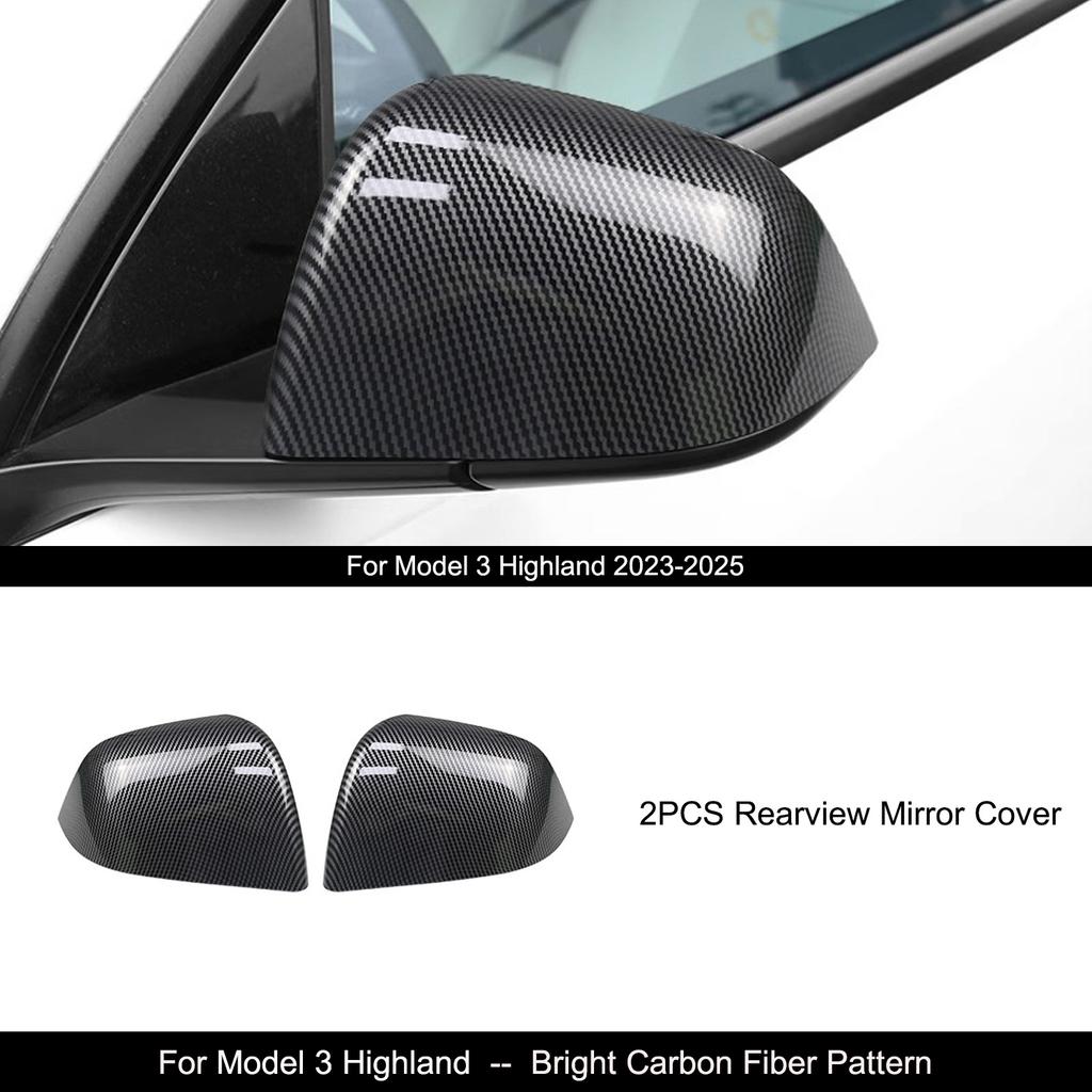 For Tesla Model Y Juniper Exterior Rearview Mirror Carbon Fiber ABS Protective Cover Rear-vision Mirror Shell Side Camera Cover