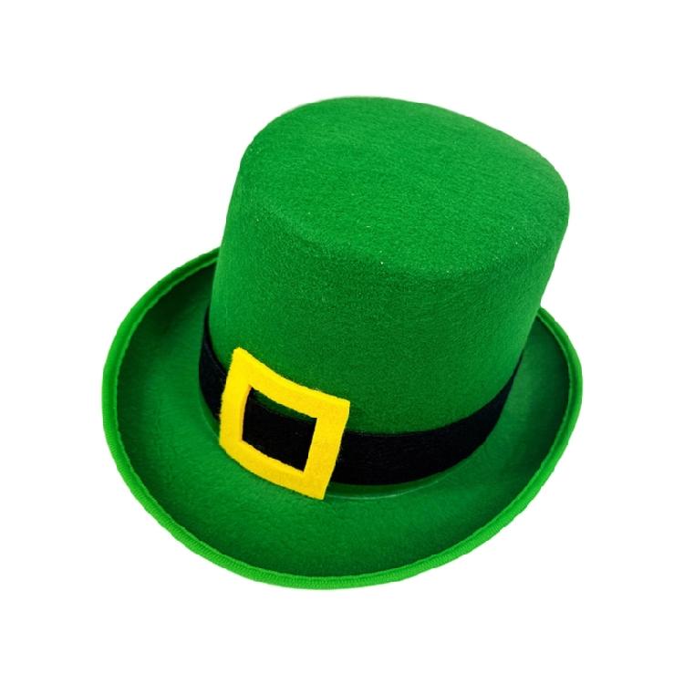 

Elegant Green Homburg Leprechaun Styling Hat with Unique Yellow Buckles Wide Brimmed Western Hat for Casual Wear 1 зелений
