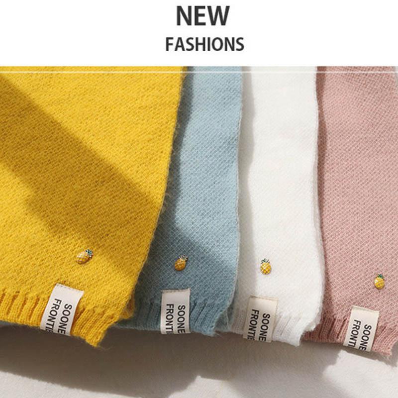 Eșarfă pentru femei, toamnă și iarnă, versiunea coreeană a studentului sălbatic japonez drăguț tricotat, lână, îngroșare, bavetă caldă pentru bărbați