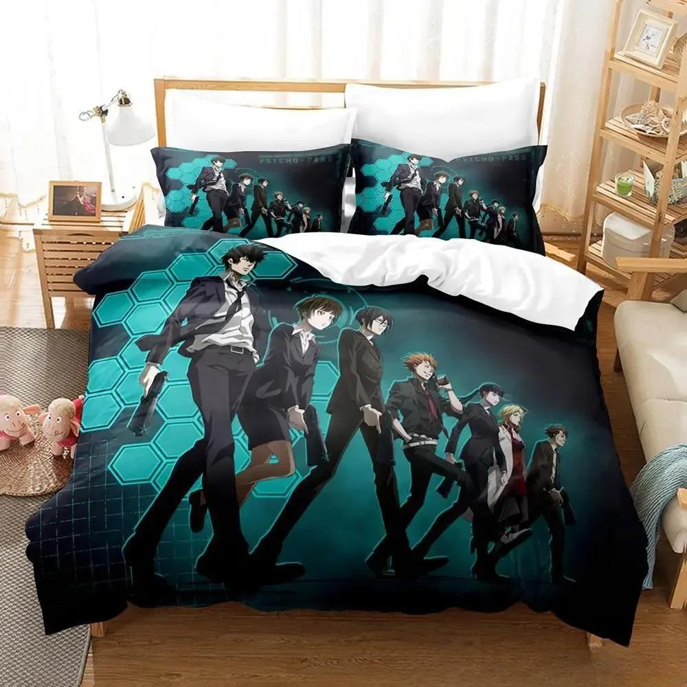 Nouvelle Parure de Lit Psycho Pass Simple Twin Full Queen King Size Parure de Lit Adulte Enfant Chambre Housse de Couette Ensembles Anime parure de lit Bed