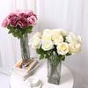 5pcs Rose Artificial Flowers Bouquet Silk Flowers Wedding Marriage Decoration Supplies Fake Flower for Garden Home Decor Outdoor