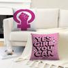 1PC Feminist Fashion Art Pink Girl Power Cushion Cover Polyester Sofa Cushions Decorative Pillows Home Decoration Pillowcover