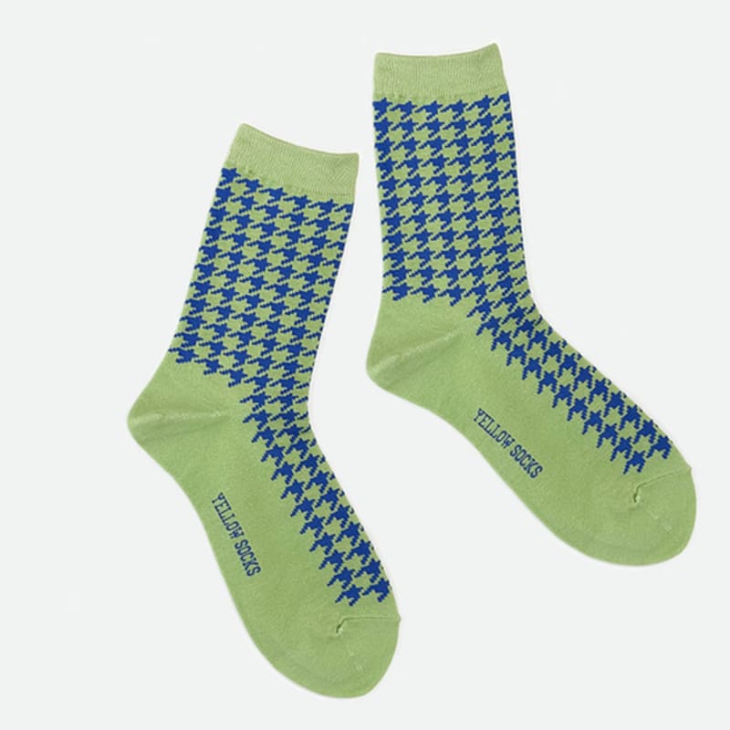 YELLOWSOCKS HOUND CHECK GREEN
