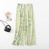 Summer Women Printed Wide Leg Pants High Waist Loose Fit Casual Floral Trousers for Outdoor Walking