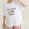 Hello Kitty Short Sleeve Tee Soft Cotton Casual Crew Neck Cute Cartoon Print Lightweight Summer Top for Women Daily Wear