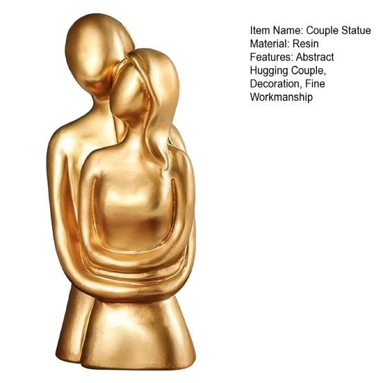 Abstract Hugging Couple Statue Modern Nordic Couple Figurine Sculpture Living Room Bedroom Office Decoration Ornament Anniversary Valentine’s Day Gift