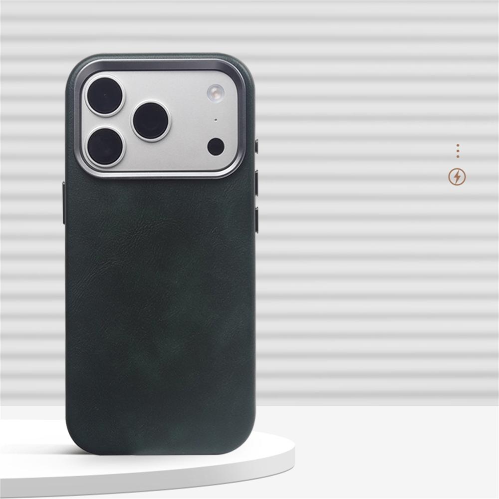 Luxury Business Retro Leather PU Bumper Case for iPhone 17 Pro Max Air 16 15 14 13 For Magsafe Wireless Charging Magnetic Cover