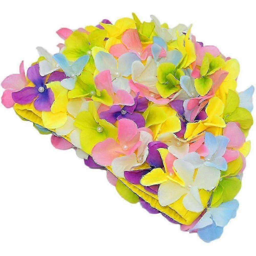 Women's Retro Floral Swim Cap