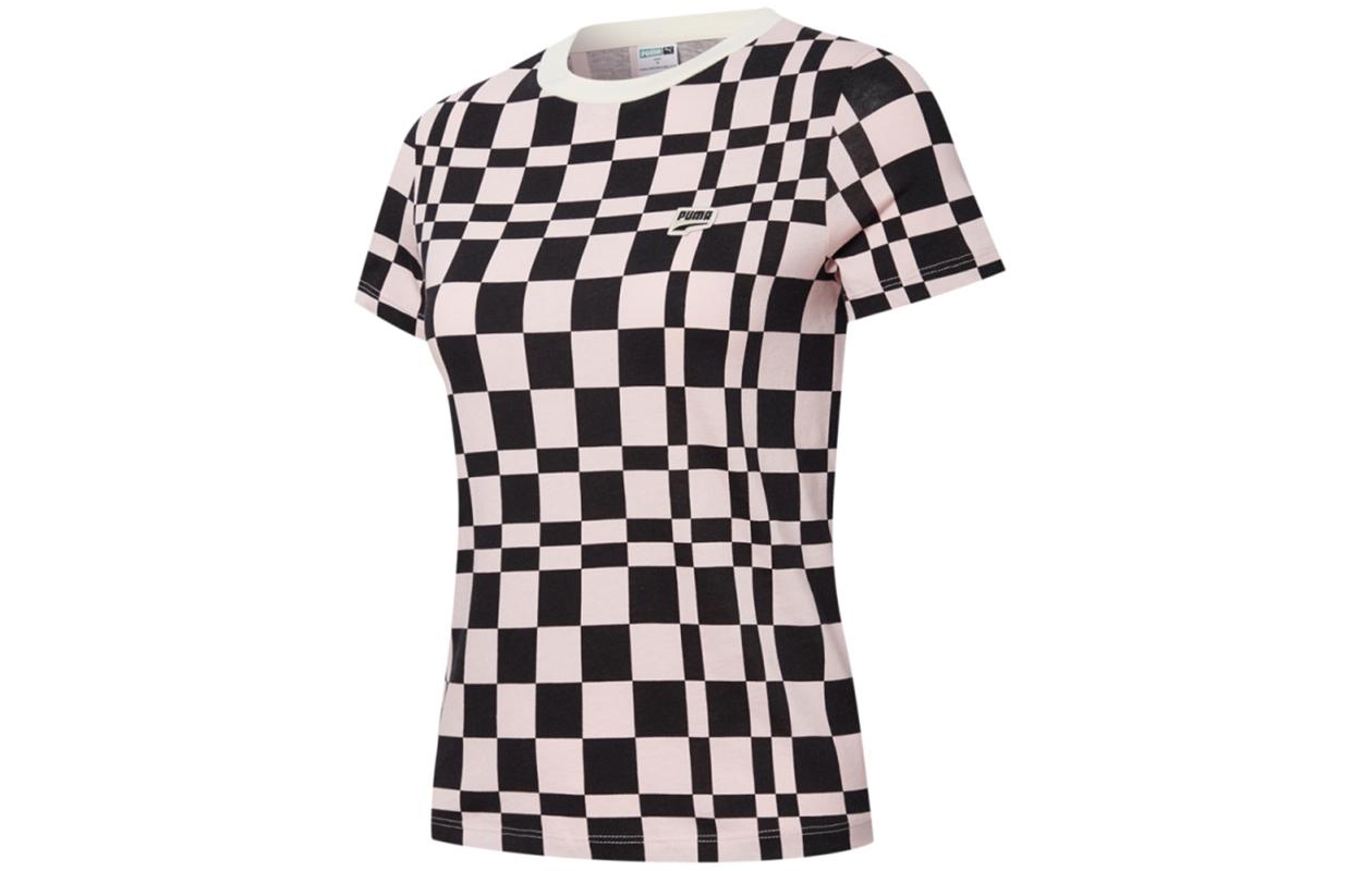PUMA T Shirts Women s Pink Crew Neck Moderate Straight Fit 533046-36 L