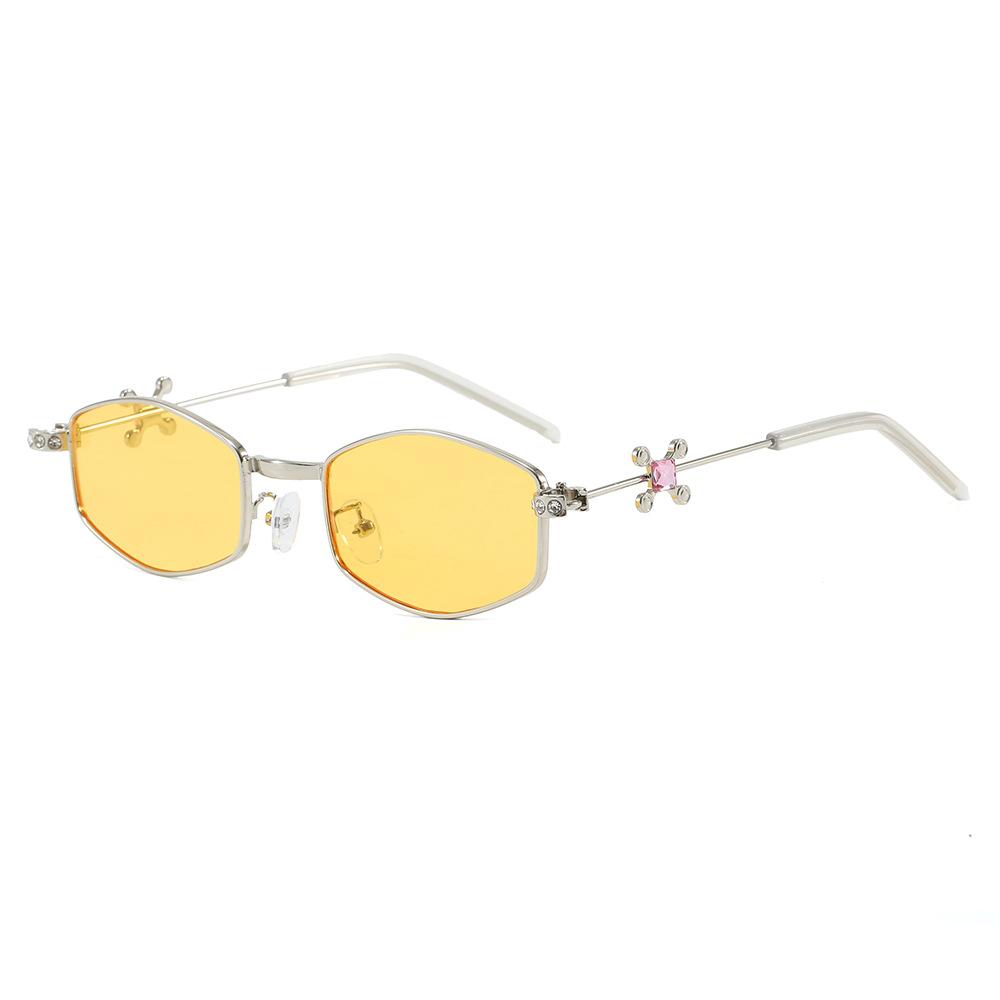 Polygon Shape Women Sunglasses with Rhinestone UV Protection Fashion Sun Glasses for Women Campus Style