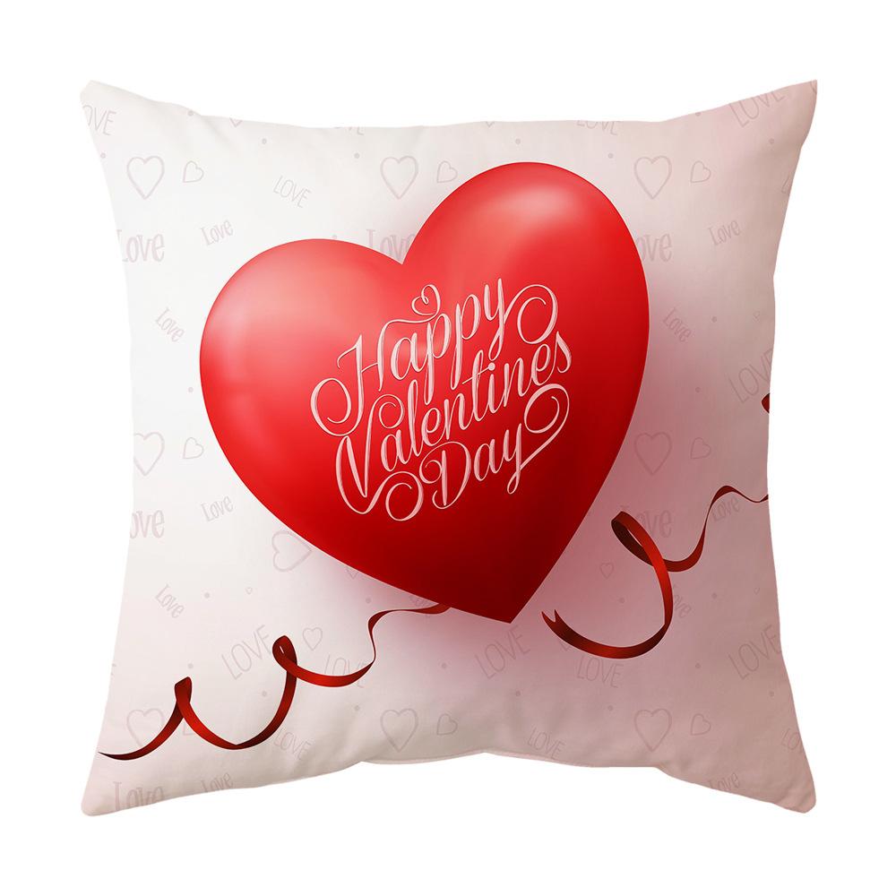 Pillow New Valentine's Day Pillow Case Pink Love Balloon Pillow Sofa Cushion Pillow Case