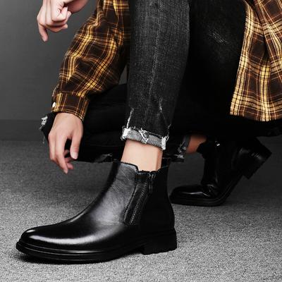 2025 Neue Herren Casual Stiefel Echtes Rindsleder Bequem Luxusmarke Hochwertig Business Büro Chelsea Boots