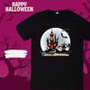 Halloween T-shirt Black Fabric Ghost Pattern Skull Zombie Pumpkin