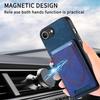 For iPhone 16e Phone Case Retro Jean Cloth Texture Leather Back Cover with Card Holder