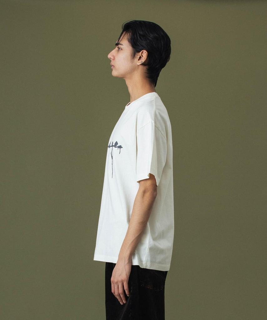 [Extra Large] Drip Logo Short Sleeve Tee, DRIP LOGO S/S TEE 101253011021, Off White, XL