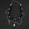 Meier Skull Leather Collar Y2k Heavy Industry Chocker Necklace Neck Chain Subculture Clavicle Chain