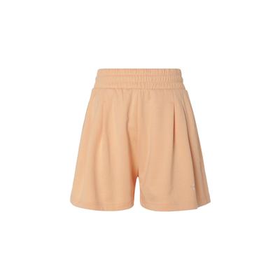 Solid Color Cool Feel Elastic Waist Pleated Print Loose Casual Shorts Women Shorts Light-Orange J223328-TNB