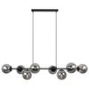 Siena Black Hanging Lamp 8-Flat Graphite Lampshade E14