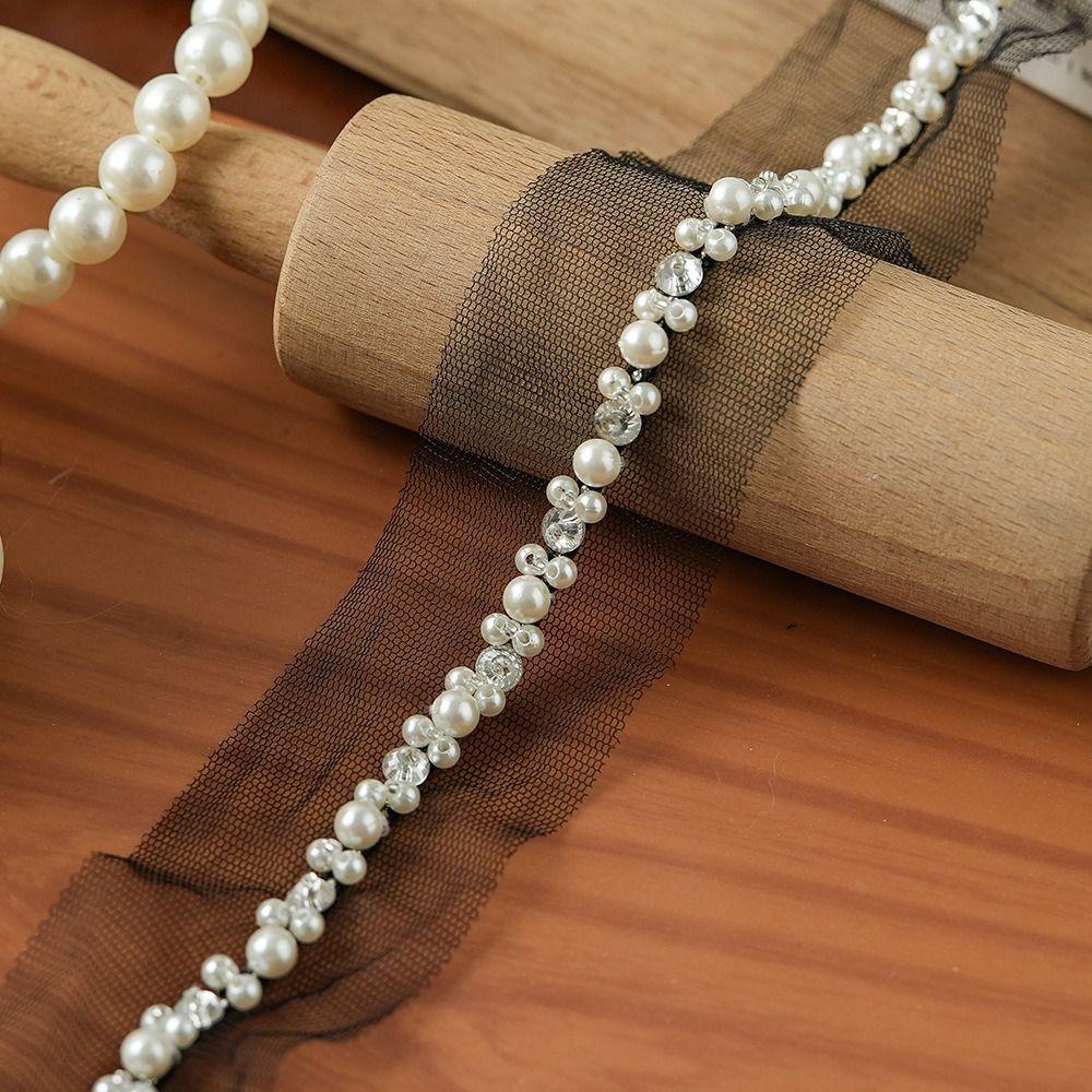 Rhinestone Pearl Beaded Trim Width 3.5/4cm Lace Trim Lace Trim Ribbon DIY Sewing