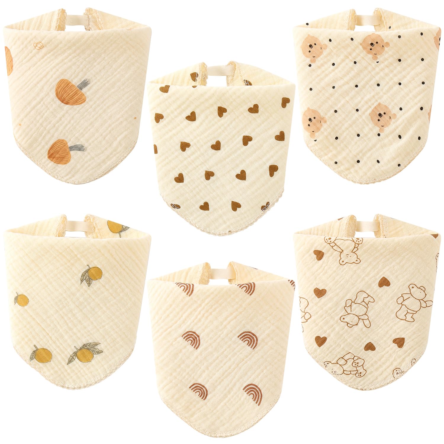 

Ciilee Baby Марлевый набор марлевых детских нагрудников для кормления для девочек и стильные нагрудники с животными и фруктами, 6, 100% хлопок, платки двойного назначения,