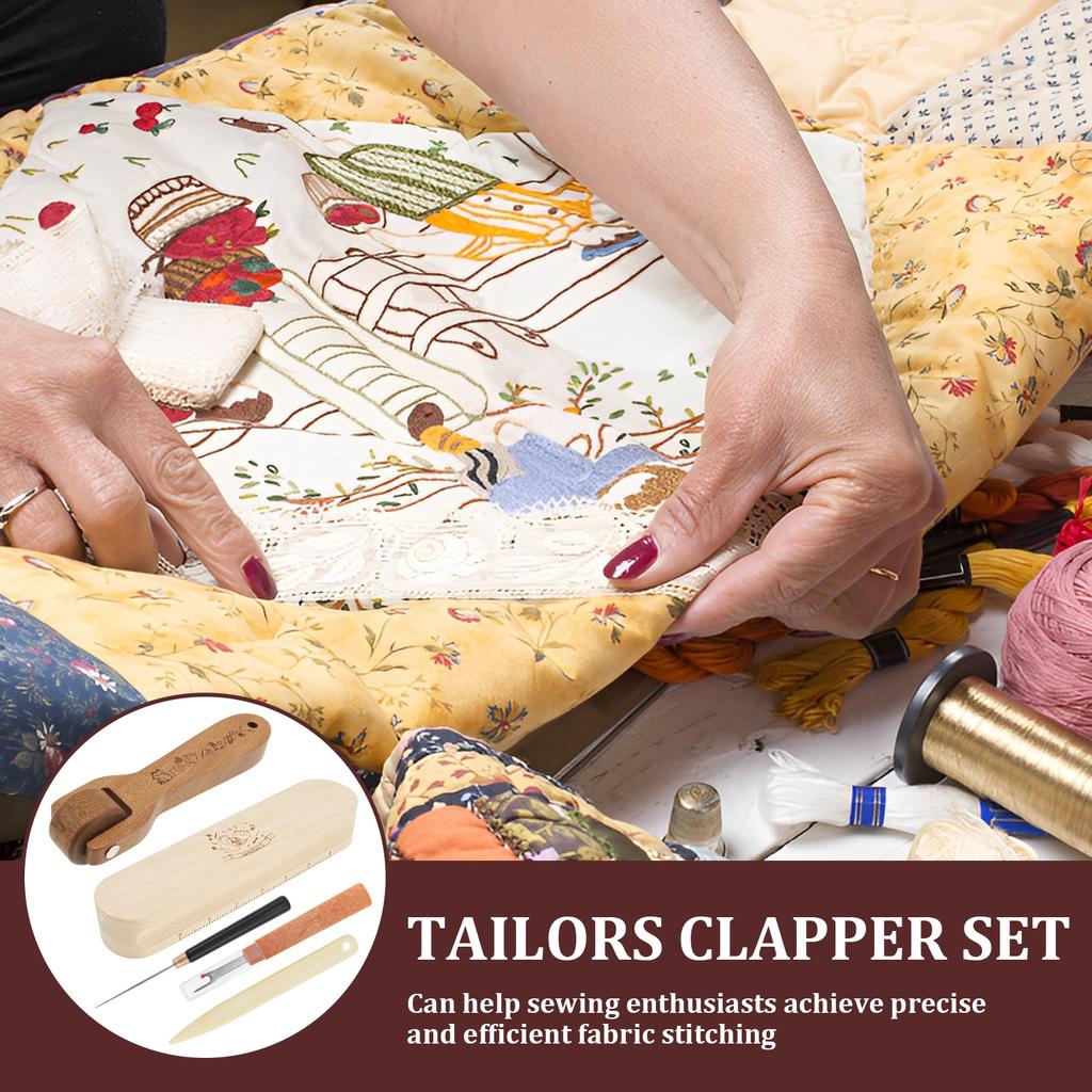 Beech Wooden Tailors Clapper Sewing Quilting Tools Double Sided Pressing Pad for Quilting Sewing Ironing Fabric Accessories